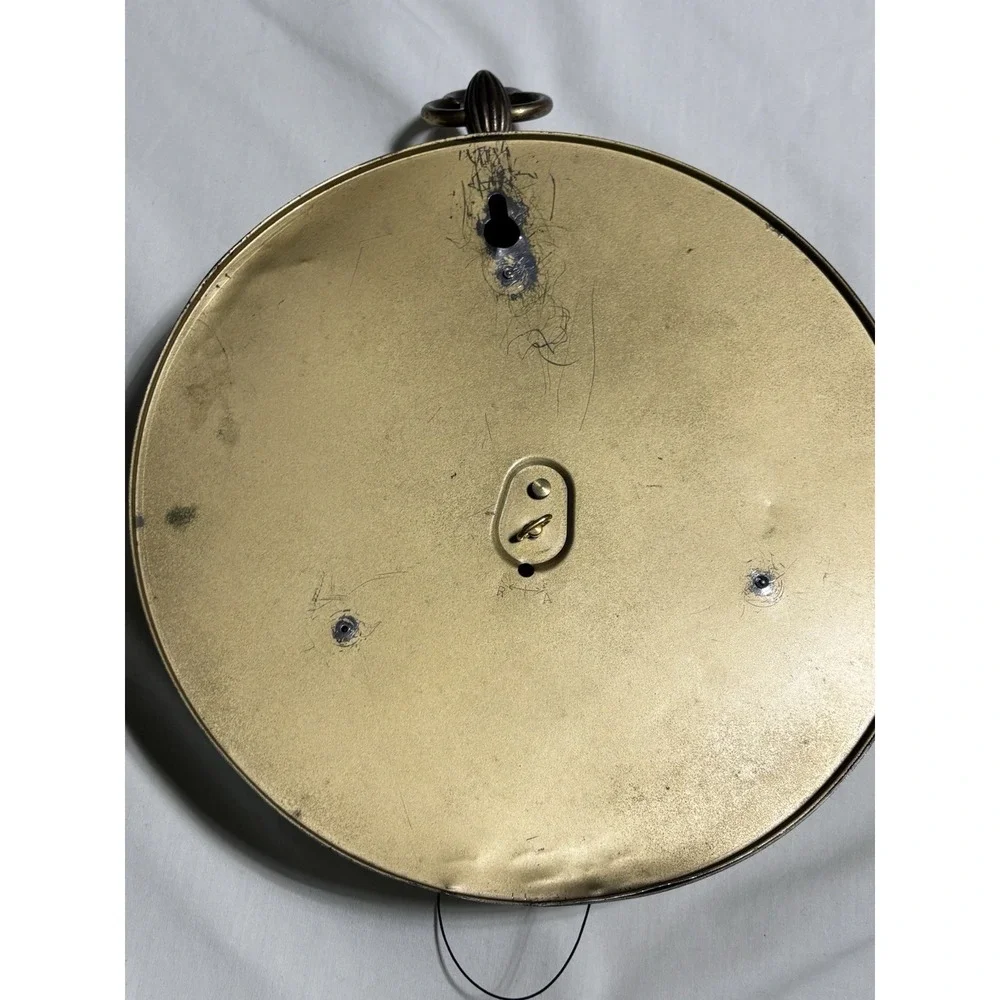 Semca 8 Day Swiss Mid Century Brass Pocket Watch Wall Clock *Working Condition*